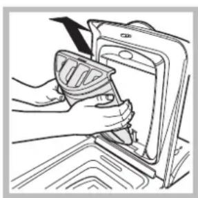 Illustration of hands cleaning a laptop with a tool (no text or symbols visible).