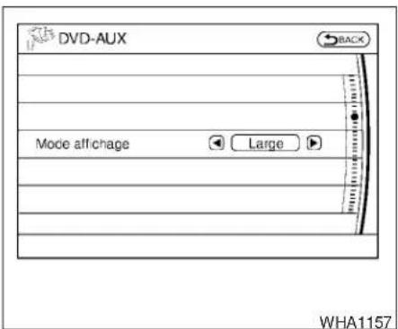 DVD-AUX Mode affichage Large WHA1157