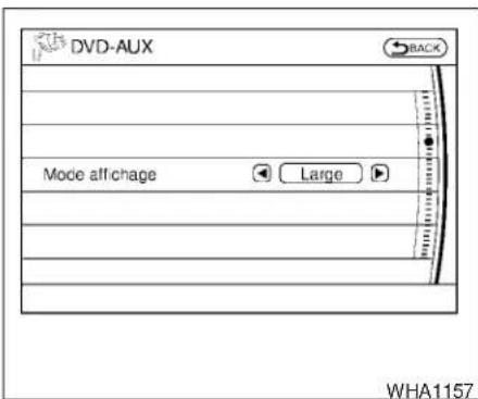 DVD-AUX BACK Mode affichage Large WHA1157