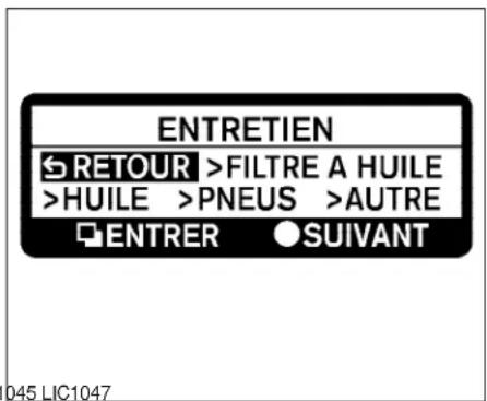 ENTRETIEN S RETOUR >FILTRE A HUILE >HUILE >PNEUS >AUTRE ENTRER ●SUIVANT 045 LIC1047