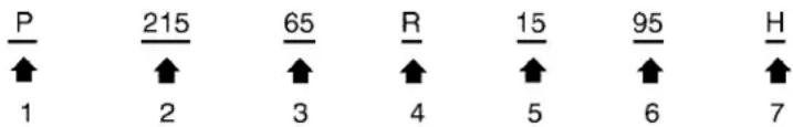 P 215 65 R 15 95 H ↑ ↑ ↑ ↑ ↑ ↑ ↑ ↑ 1 2 3 4 5 6 7