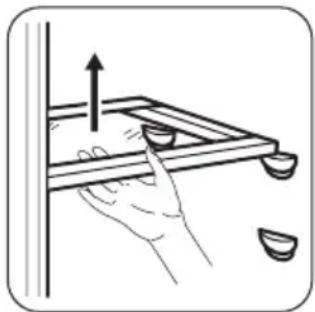 Illustration of a hand holding a metal tray with two small objects, no text or symbols present