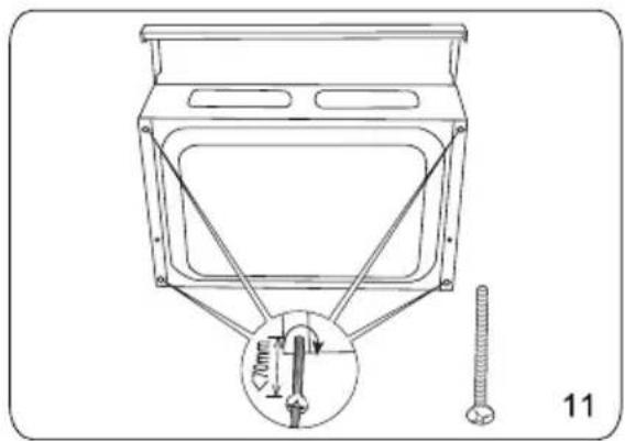 Technical diagram showing a mechanical assembly with a magnified inset of a component labeled '70mm' and a bolt marked as '11'.