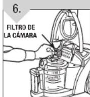 DIRT DEVIL M082750 Breeze - RECIPIENTE DE POLVO Y FILTRO: RETIRO Y REEMPLAZO: CONTINUACIÓN - 7