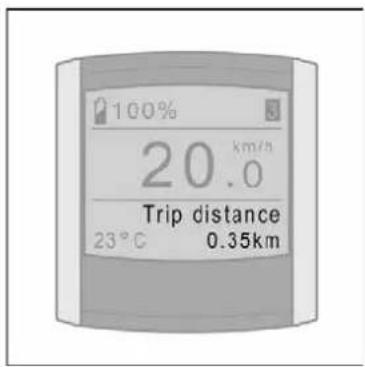 100% 20 km/h Trip distance 23°C 0.35km
