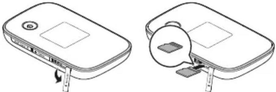 HUAWEI E5776 - Colocar o cartão microSD - 1