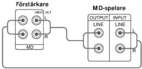 Förstärkare INREQ OUT L R MD MD-spelare OUTPUT LINE L INPUT LINE R