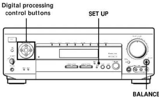 Digital processing control buttons SET UP BALANCE
