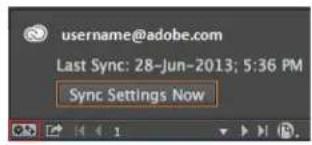 username@adobe.com Last Sync: 28-Jun-2013; 5:36 PM Sync Settings Now