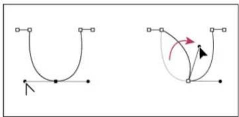Two abstract line diagrams with curved and straight lines, no text or symbols present