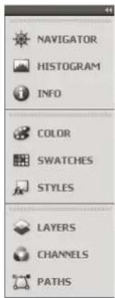 NAVIGATOR HISTOGRAM INFO COLOR SWATCHES STYLES LAYERS CHANNELS PATHS
