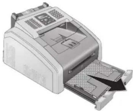 PHILIPS LPF5120 Laserfax - Retirez le matériel d'emballage de la cassette de papier - 1