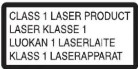 CLASS 1 LASER PRODUCT LASER KLASSE 1 LUOKAN 1 LASERLAITE KLASS 1 LASERAPPARAT