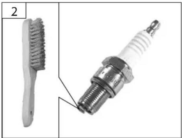 Two types of electric shock absorbers shown: a toothbrush and a standard spark plug, with no visible text or symbols.