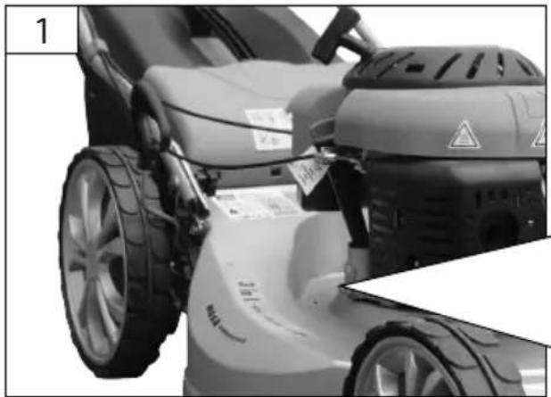 Close-up of a robotic car with visible tire, wheels, and warning labels (no readable text or symbols)