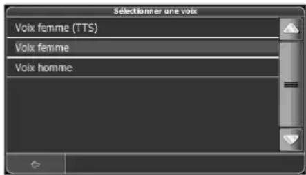 Sélectionner une voix Voix femme (TTS) Voix femme Voix homme