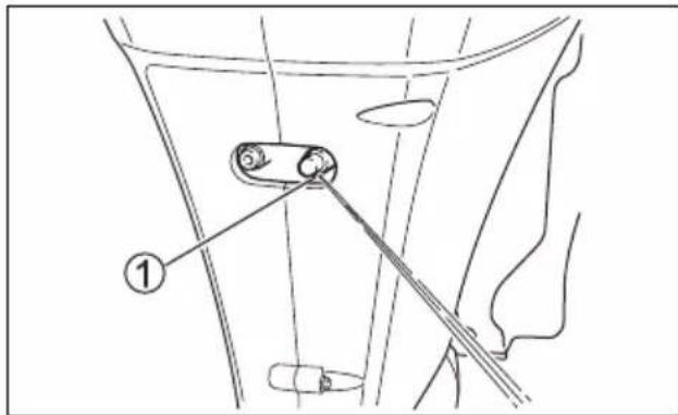 Technical diagram showing a mechanical assembly with labeled component 1
