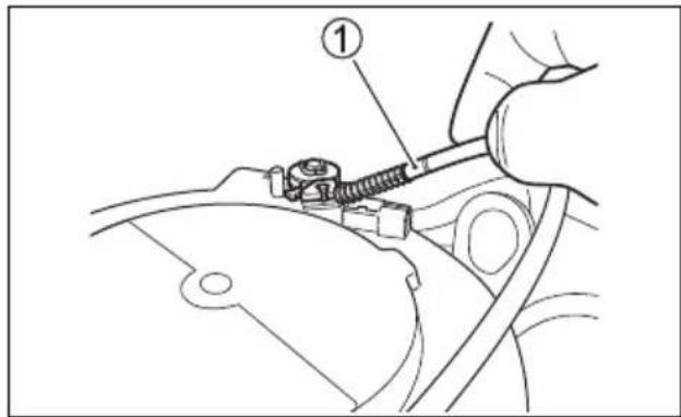 Technical diagram showing a mechanical assembly with labeled component 1