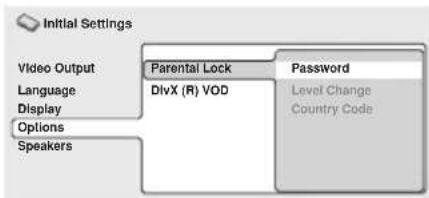 PIONEER XV-DV151 - Seleccione 'Password'. - 1