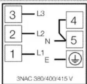 3 L3 2 L2 N 1 L1 E 4 5 3NAC 380/400/415 V