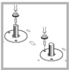 Two mechanical mounting base configurations with no visible text or symbols