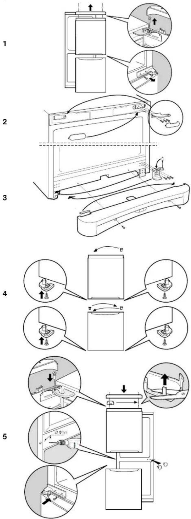 INDESIT BAAN 134 - Reversibilidad de la apertura de las puertas - 1