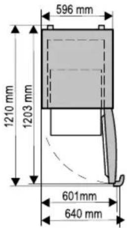 596 mm 1210 mm 1203 mm 601mm 640 mm