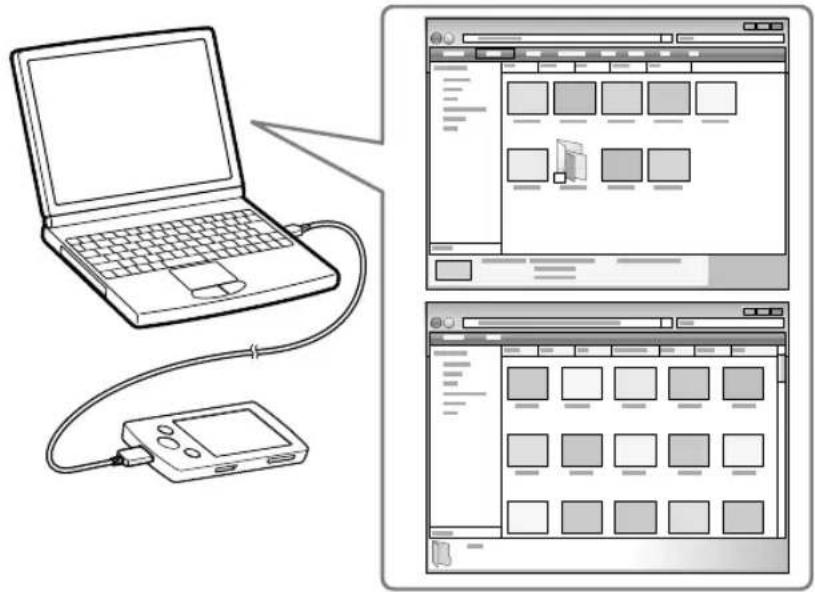 SONY NWZ-A846 Walkman - B Video's/foto's/podcasts overzetten met Windows Verkenner - 1