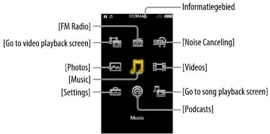 SONY NWZ-A846 Walkman - Over het Home-menu - 1
