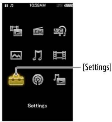 SONY NWZ-A846 Walkman - De algemene instellingen wijzigen - 3