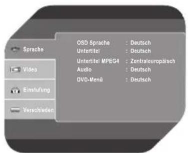 Sprache Video Einstufung Verschieden OSD Sprache : Deutsch Untertitel : Deutsch Untertitel MPEG4 : Zentraleuropäisch Audio : Deutsch DVD-Menü : Deutsch