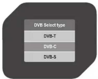 DVB Select type DVB-T DVB-C DVB-S