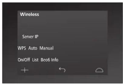 Wireless Server IP WPS Auto Manual On/Off List Bco6 Info