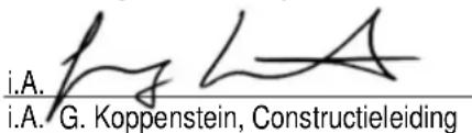 i.A. f i.A. G. Koppenstein, Constructieleiding