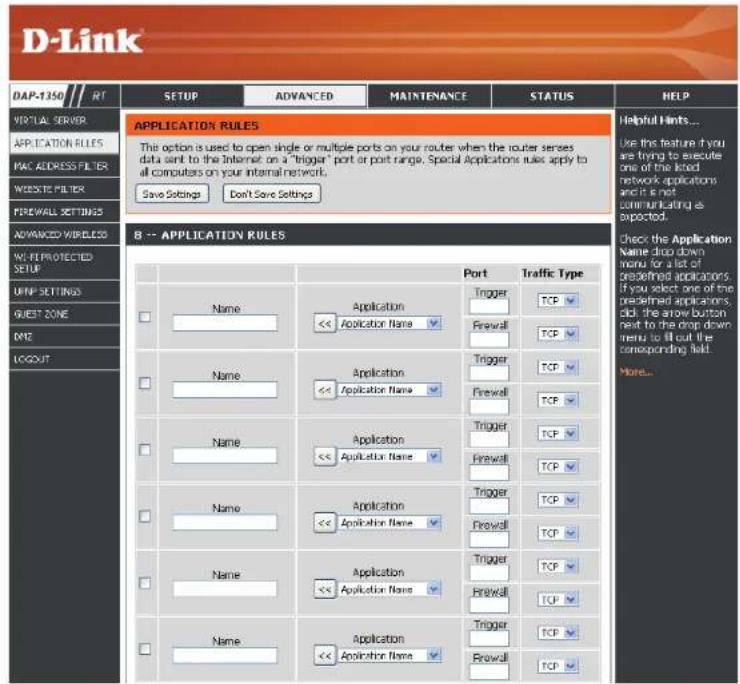 D-LINK DAP-1350 - Règles d'application - 1