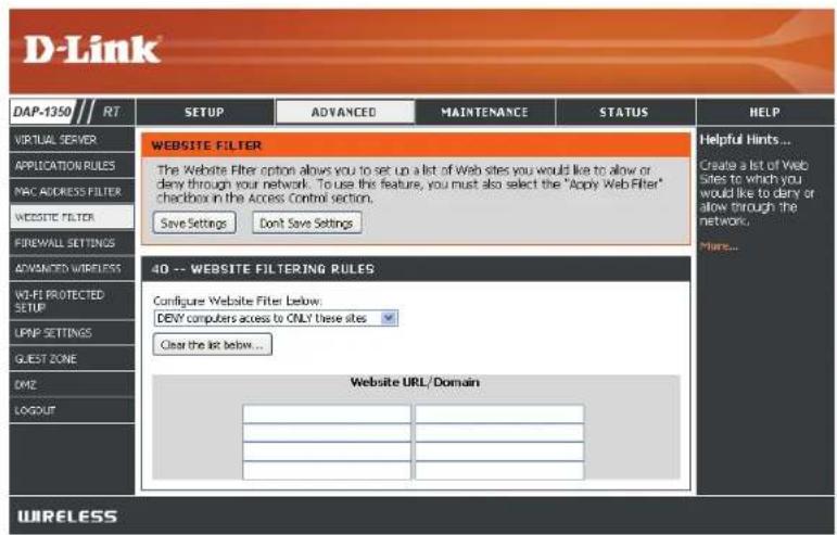 D-LINK DAP-1350 - Filtre d'adresse MAC - 2