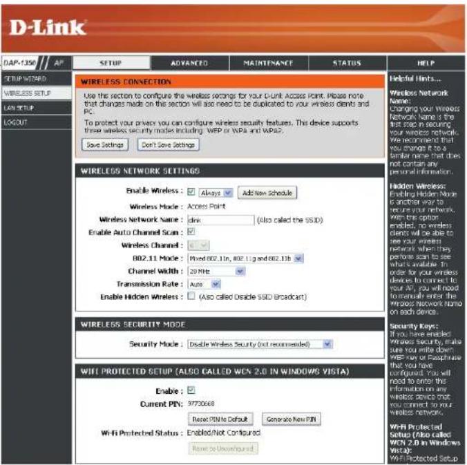 D-LINK DAP-1350 - Configuration du réseau sans fil - 1