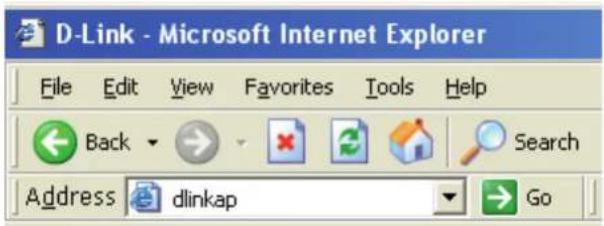 D-Link - Microsoft Internet Explorer File Edit View Favorites Tools Help Back Search Address dlinkap Go