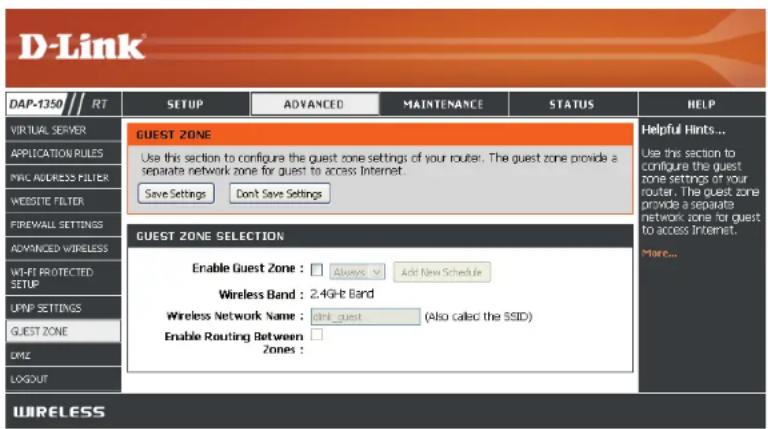 D-LINK DAP-1350 - Guest Zone (Zone invité) - 1
