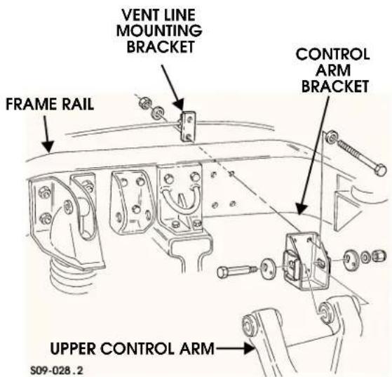 VENT LINE MOUNTING BRACKET FRAME RAIL CONTROL ARM BRACKET UPPER CONTROL ARM S09-028.2