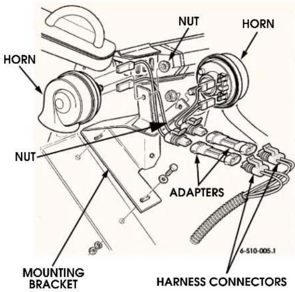 HORN NUT NUT HORN ADAPTERS 6-S10-005.1 MOUNTING BRACKET HARNESS CONNECTORS