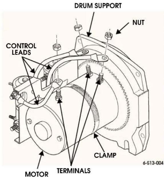 DRUM SUPPORT NUT CONTROL LEADS CLAMP MOTOR TERMINALS 6-S13-004