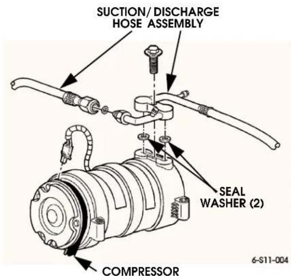 SUCTION/ DISCHARGE HOSE ASSEMBLY SEAL WASHER (2) COMPRESSOR 6-S11-004
