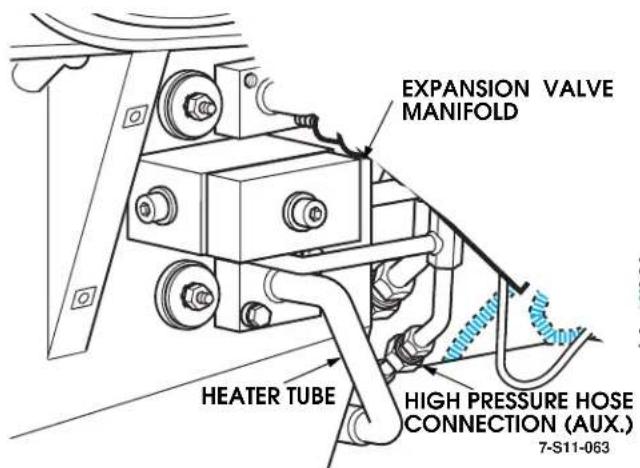 EXPANSION VALVE MANIFOLD HEATER TUBE HIGH PRESSURE HOSE CONNECTION (AUX.) 7-S11-063