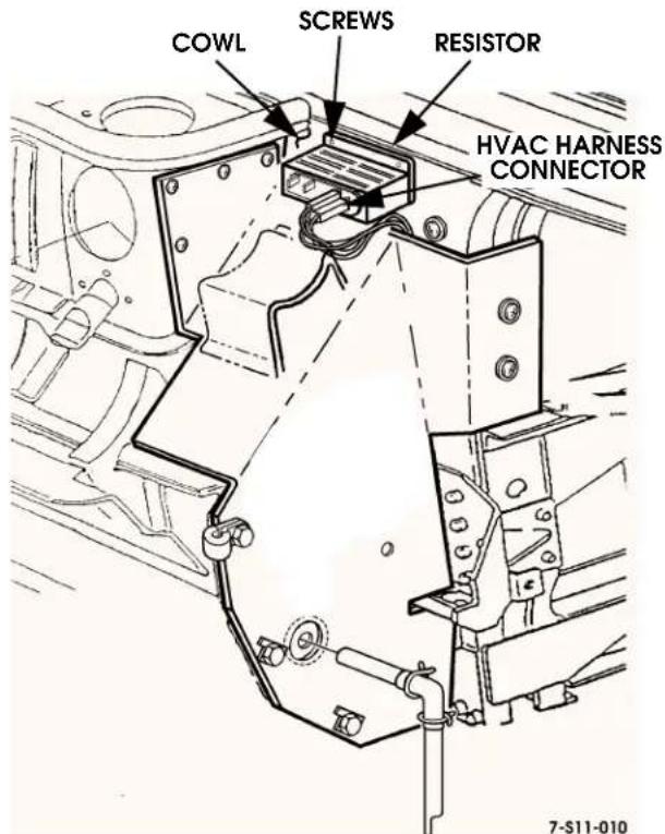 COWL SCREWS RESISTOR HVAC HARNESS CONNECTOR 7-S11-010