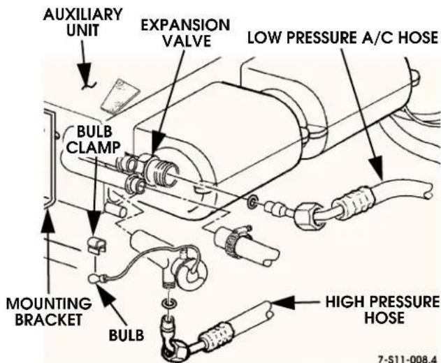 AUXILIARY UNIT EXPANSION VALVE LOW PRESSURE A/C HOSE BULB CLAMP MOUNTING BRACKET BULB HIGH PRESSURE HOSE 7-S11-008.4