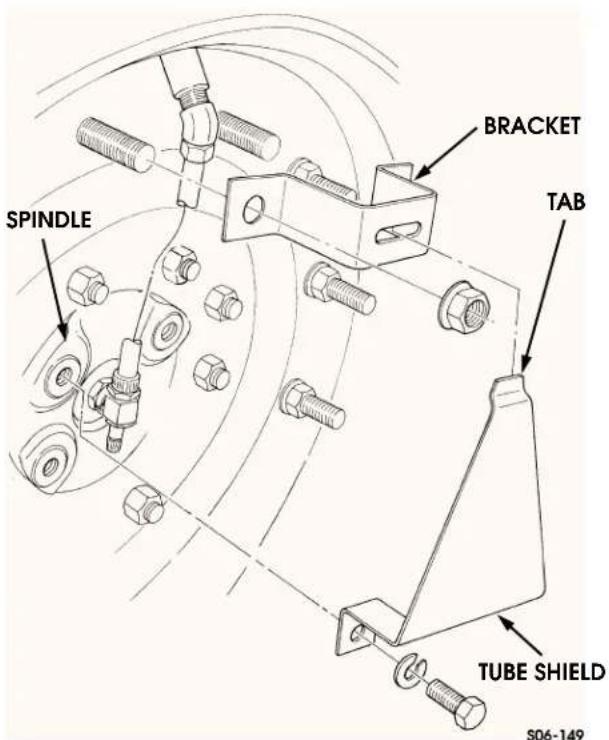 SPINDLE BRACKET TAB TUBE SHIELD S06-149