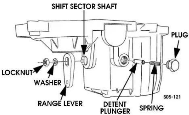 SHIFT SECTOR SHAFT LOCKNUT WASHER RANGE LEVER DETENT PLUNGER SPRING S05-121 PLUG