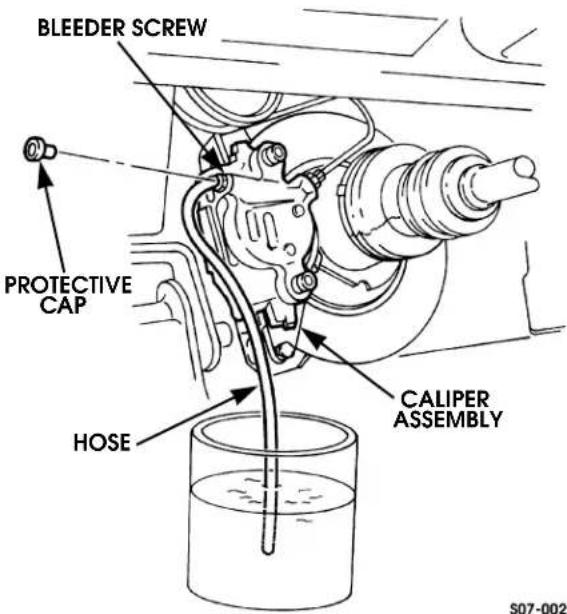 BLEEDER SCREW PROTECTIVE CAP HOSE CALIPER ASSEMBLY S07-002