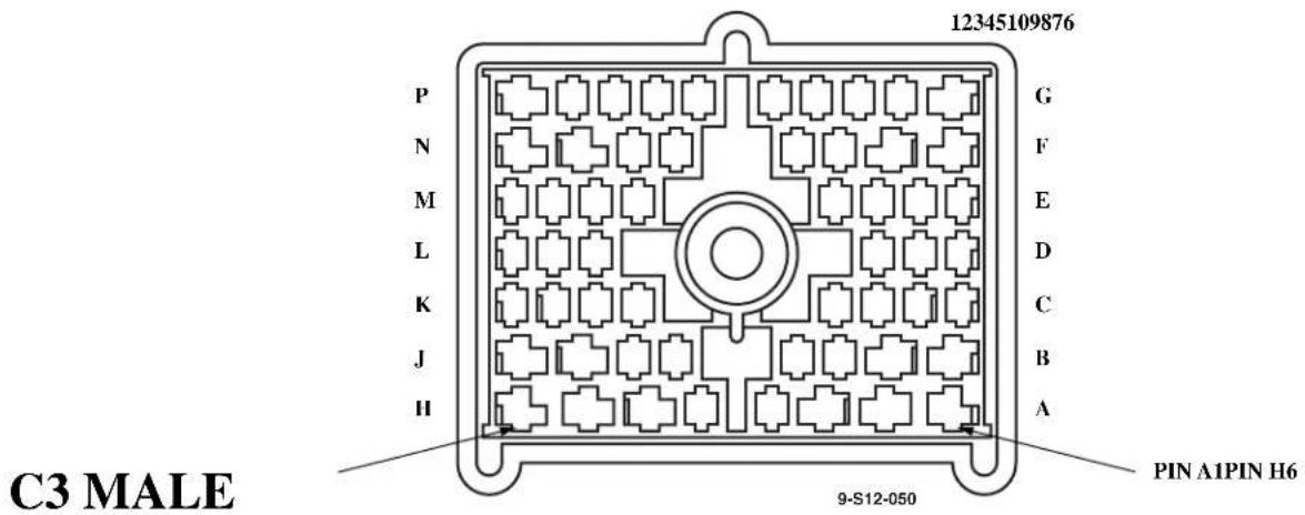 12345109876 P N M L K J H G F E D C B A PIN A1PIN H6 9-S12-050 C3 MALE